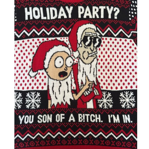 Rick and Morty Holiday Party Son of B I'm In Ugly Christmas Sweater Mens Sz M - Picture 3 of 6